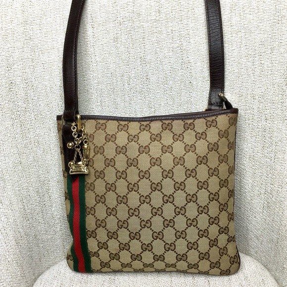 Gucci authentic brown monogram canvas crossbody bag - Picture 3 of 16